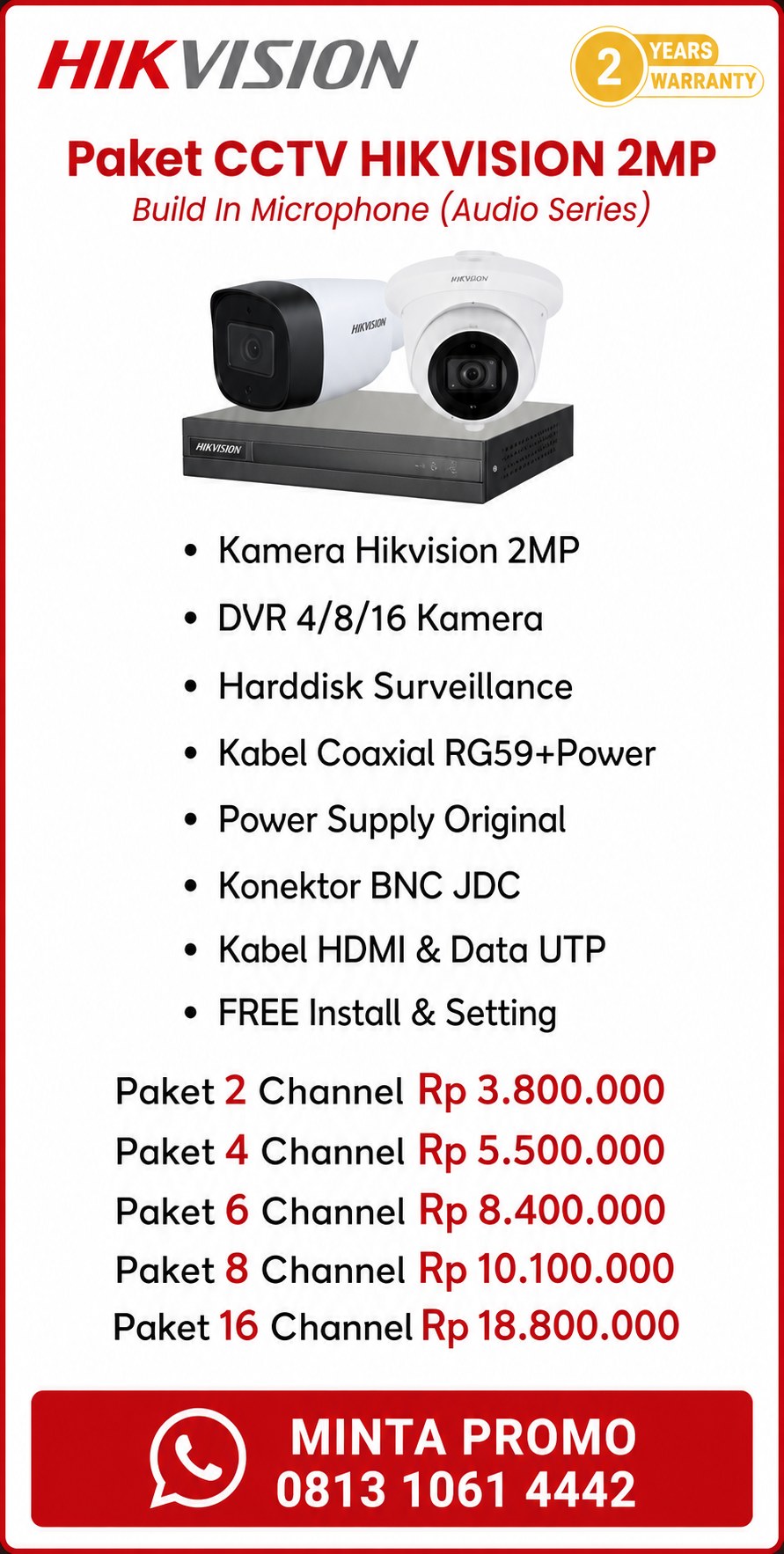 Paket Hikvision 2MP