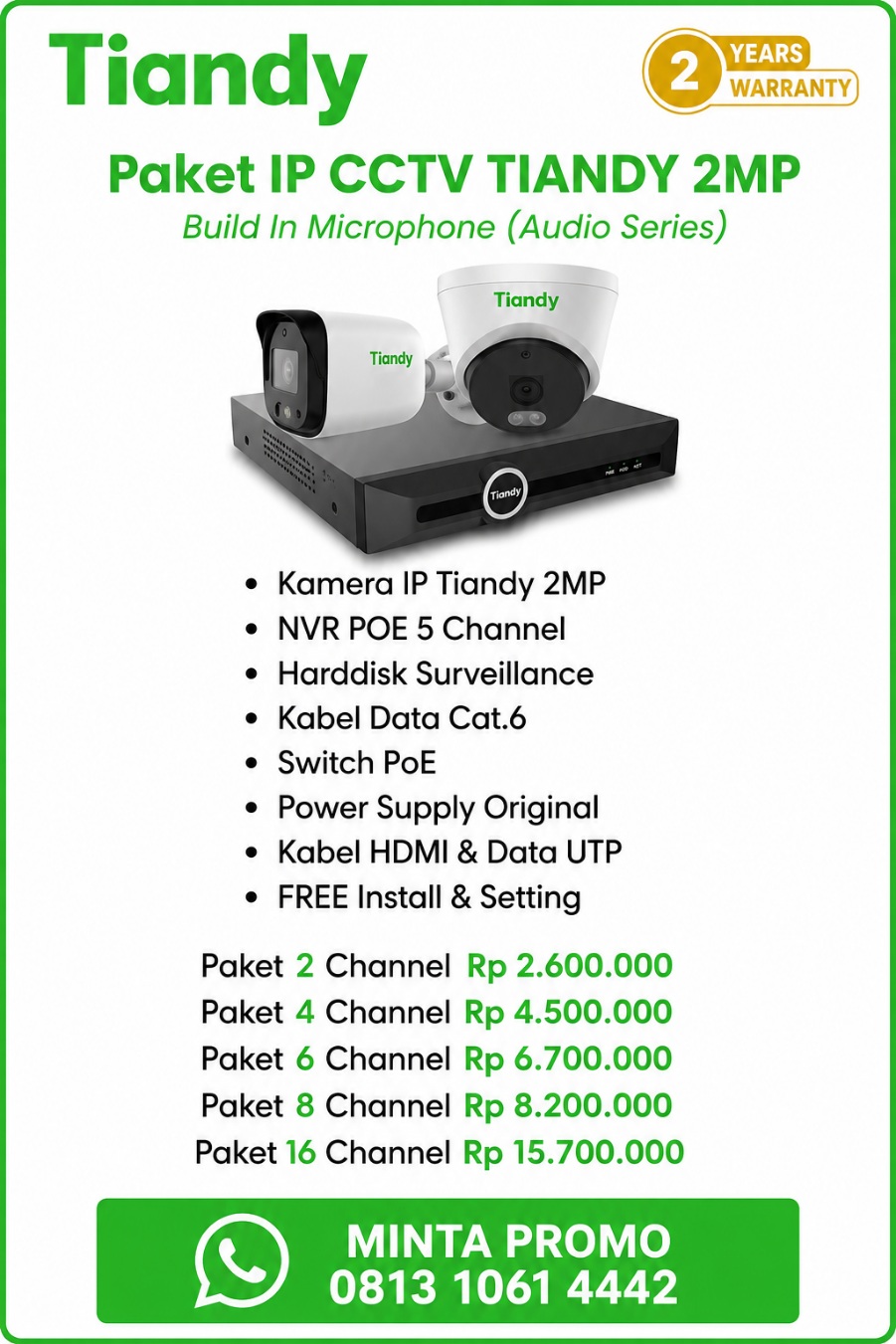Paket Tiandy 2MP